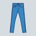 tight-fitting blue jeans image